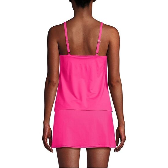 Land’s End plus standard size tulip hem adjust cup tankini Prism Pink Various - Picture 6 of 7